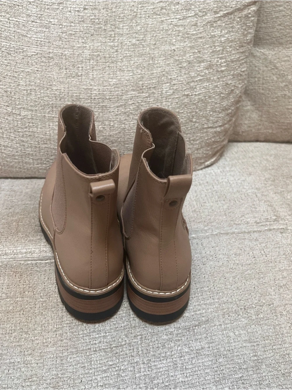 Women's Tan Chelsea Booties - Sleek Slip-On Ankle Boots Sz 9.5